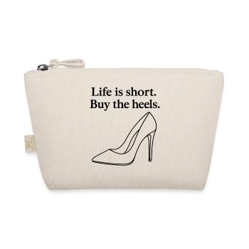 Life is short. Buy the heels. Line Art - Bio-Täschchen - Natur - Vorne