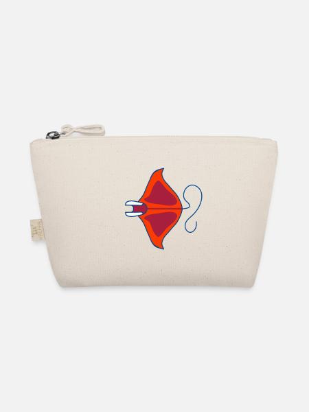 Retro Ocean Neon Manta - Organic Pouch - nature - Front