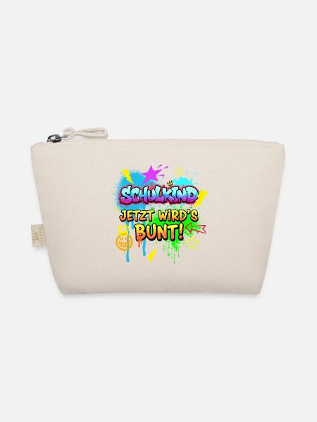 Schulkind Jetzt wird's bunt! - Graffiti Design - Bio-Täschchen - Natur