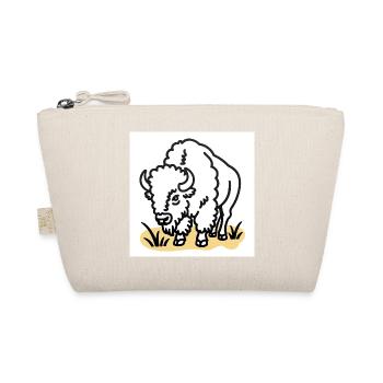 Bison on yellow grass - Organic Pouch - nature - Front