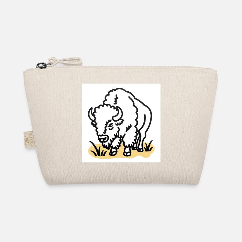 Bison on yellow grass Organic Pouch