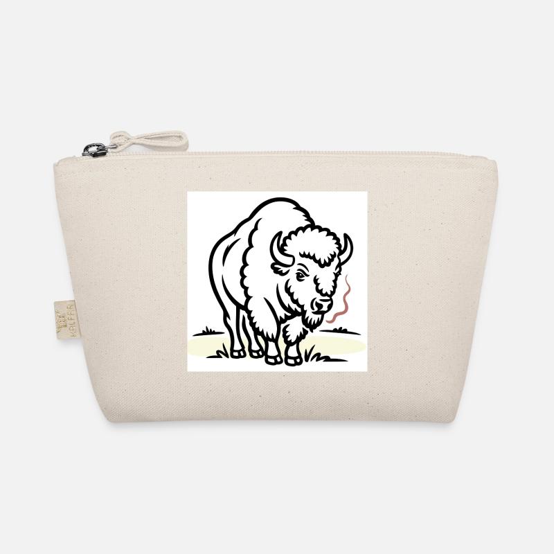 Bison with a smoke in the field Organic Pouch