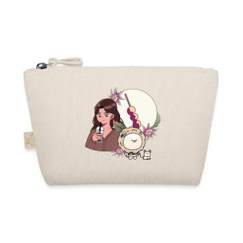 Bubble Tea Girl and Lion with Hearing Aid - Organic Pouch - nature - Front