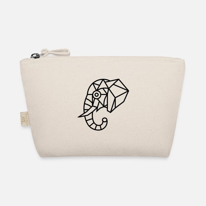 Geometrischer Elefant – Polygon Art - Bio-Täschchen - Natur