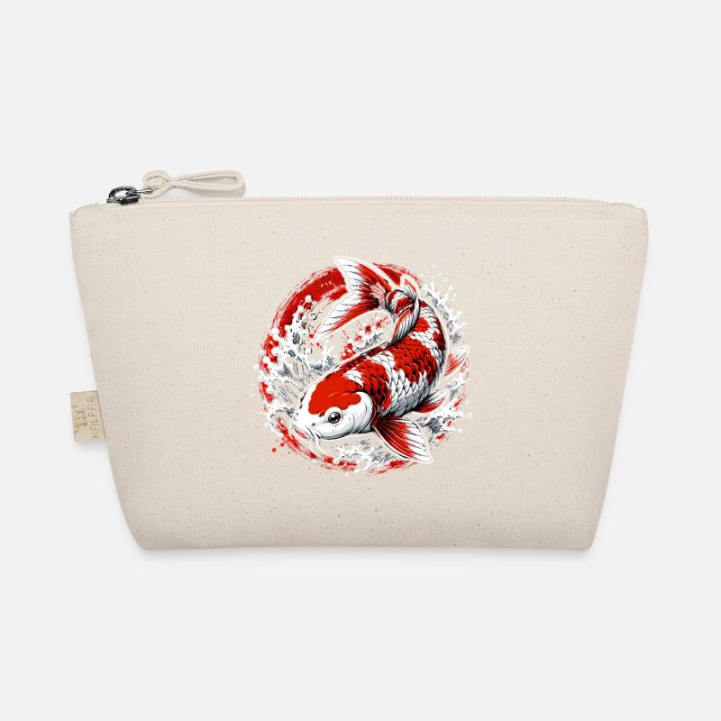 Conception artistique éclaboussée de carpe koi rouge blanc Trousse biologique