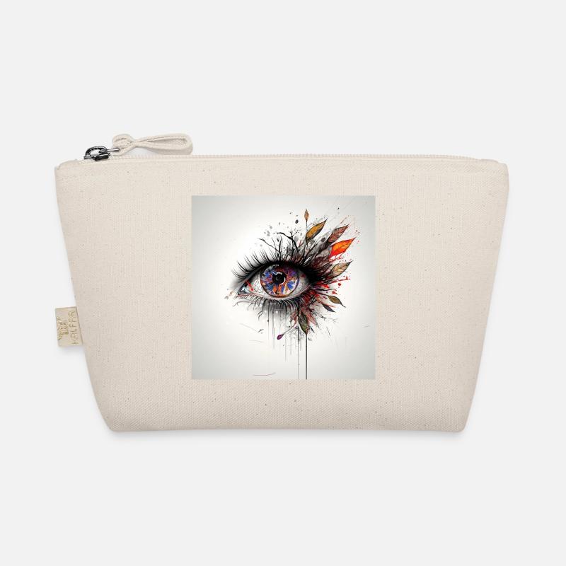 Colored eye art with leaves Organic Pouch