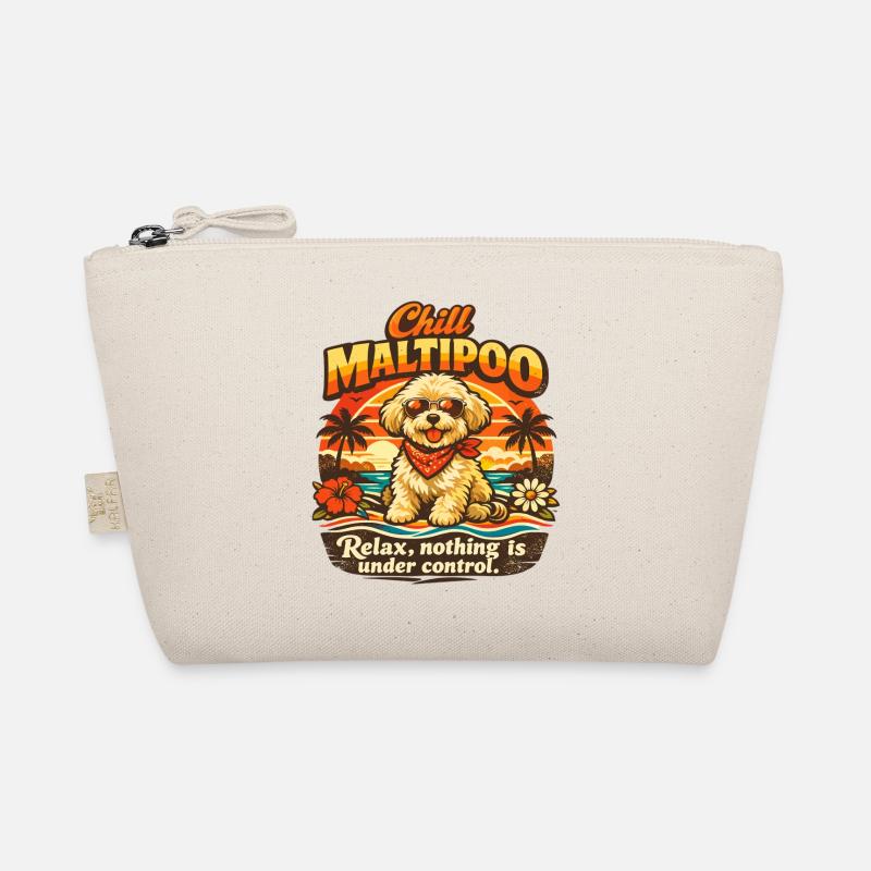 Chill Maltipoo Retro 70s Dog Sunset Organic Pouch