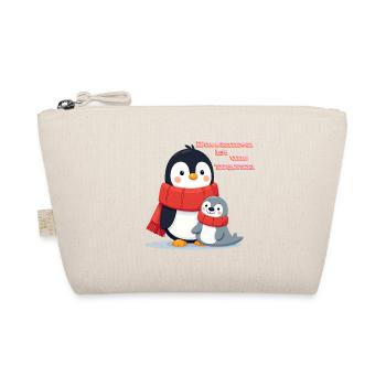Zusammen ist uns warm Pinguin und Robbe Winter - Bio-Täschchen - Natur - Vorne