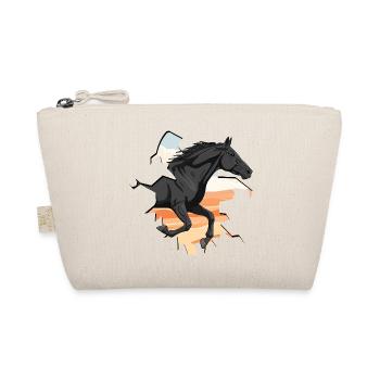 A galloping Abaga horse going through a wall - Organic Pouch - nature - Front