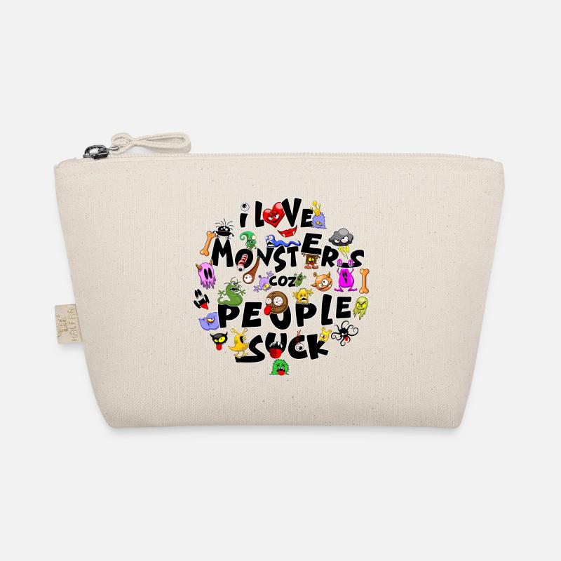 Ich liebe Monster, weil Leute schlecht sind. Textkunst - Bio-Täschchen - Natur