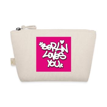 BLY_Berlin lovey you - Pink Sticker - Organic Pouch - nature - Front