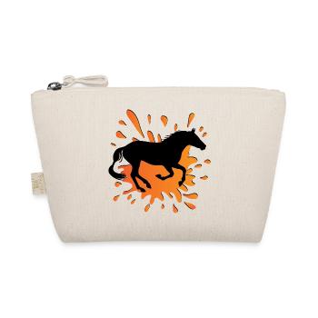 The silhouette of an Abaga horse and a spot - Organic Pouch - nature - Front