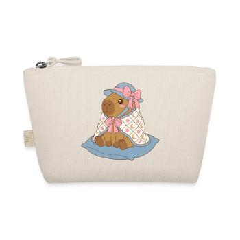 Moonstar Capybara Vintage Bow – Cozy Toddler Gift - Organic Pouch - nature - Front