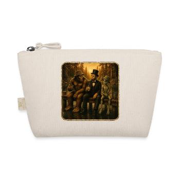 Bigfoot Lincoln Alien - Retro Fishing Friendship - Organic Pouch - nature - Front