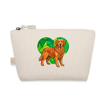 Cubist Golden Retriever Heart Geometric Pet Art - Organic Pouch - nature - Front