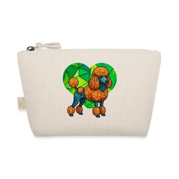 Geometric Poodle Art Mosaic Heart Design - Organic Pouch - nature - Front