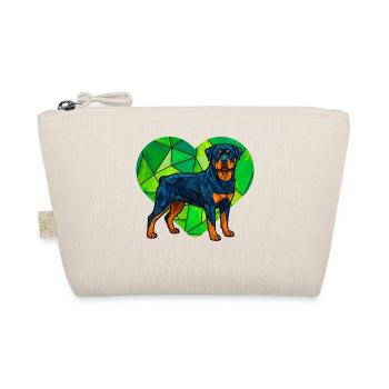 Cubist Rottweiler Geometric Heart Pet Art Design - Organic Pouch - nature - Front