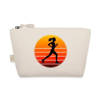 Geschenkidee für eine Joggerin mit Marathonlaufen - Bio-Täschchen - Natur - Vorne