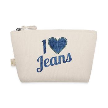 I love jeans vintage fashion design with heart - Organic Pouch - nature - Front