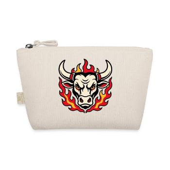 Bull's head in flames tattoo style - Organic Pouch - nature - Front
