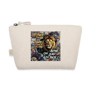 Motivation du lion osant marcher seul en disant des graffitis - Trousse biologique - nature - Devant