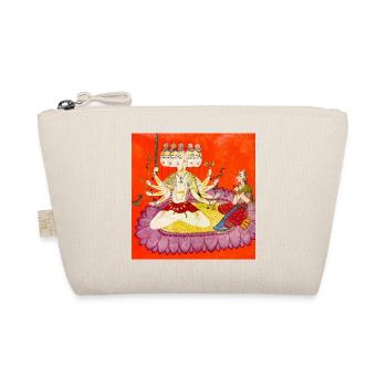 Durga auf der Lotusblume - Bio-Täschchen - Natur - Vorne