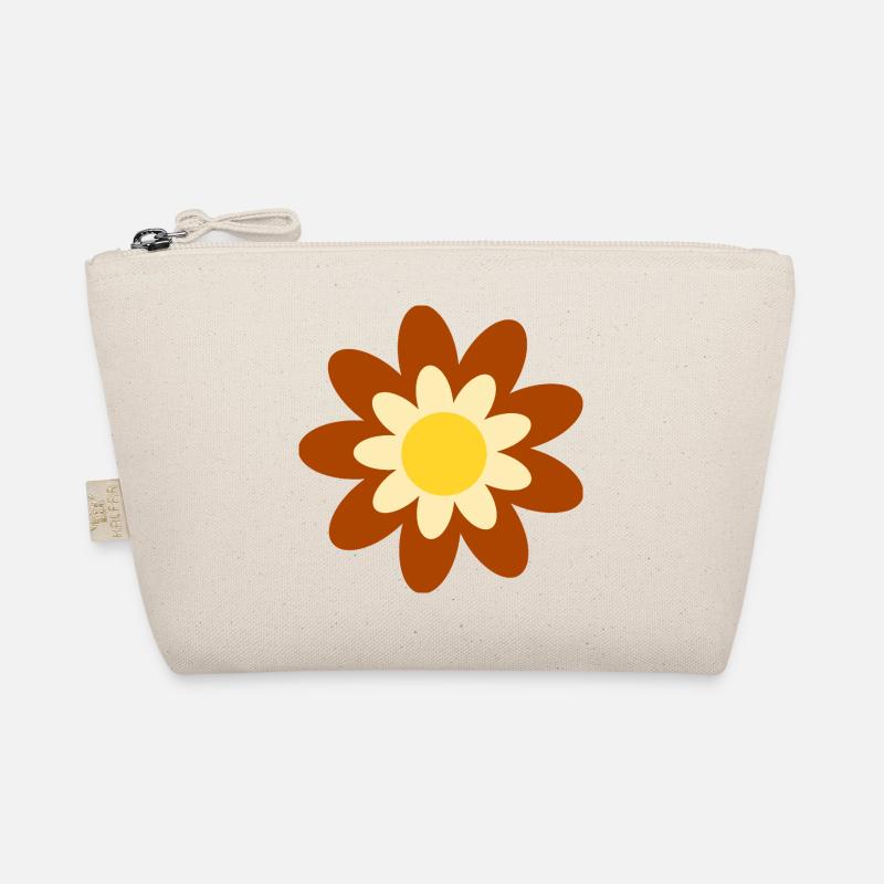 70s Flower Pattern Hippie Gift Organic Pouch