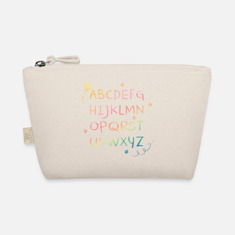 Regenbogen Kreide-Alphabet mit Sternchen Bio-Täschchen