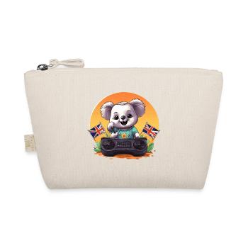 Koala DJ mit UK Flaggen - Bio-Täschchen - Natur - Vorne