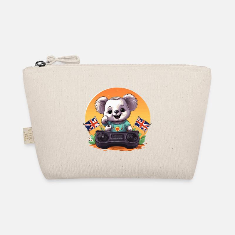 Koala DJ with UK flags Organic Pouch