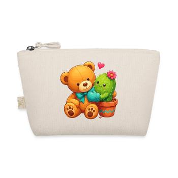 Cuddly bear and flowering cactus - Organic Pouch - nature - Front