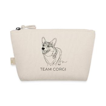 Team Corgi One Line Art Welsh Corgi Dog - Organic Pouch - nature - Front
