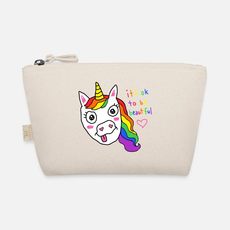 Es ist okay, ein schönes Regenbogen-Einhorn zu sein - Bio-Täschchen - Natur