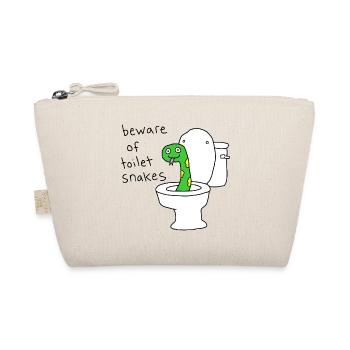 Vorsicht vor Toilettenschlangen - Bio-Täschchen - Natur - Vorne