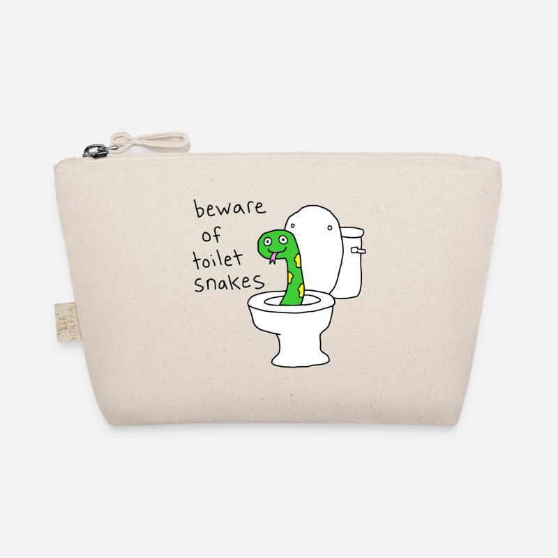Vorsicht vor Toilettenschlangen - Bio-Täschchen - Natur