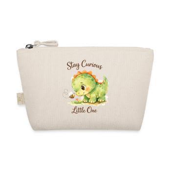 Stay Curious Little One – Watercolor Dino & Bee - Organic Pouch - nature - Front