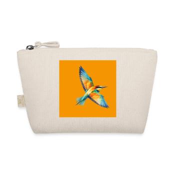 Feverish Bee-Eater Polygon Art on Orange - Organic Pouch - nature - Front