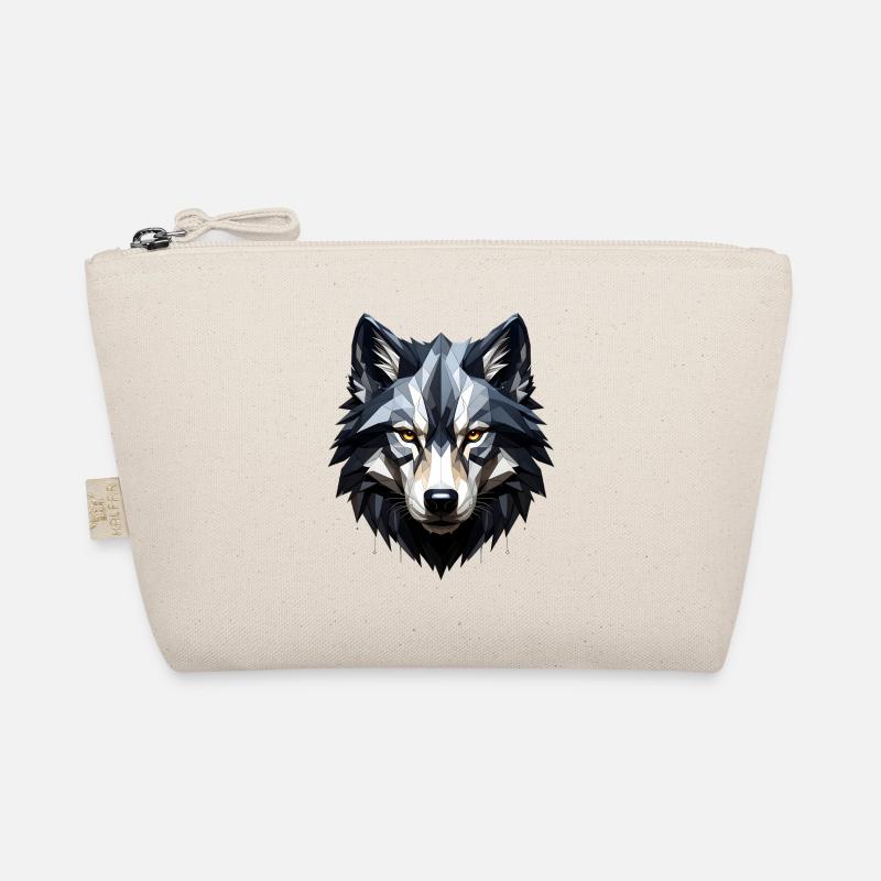 Geometrischer Wolfkopf Bio-Täschchen
