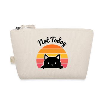 Not Today Funny Kawaii Black Cat Retro Sunset - Organic Pouch - nature - Front
