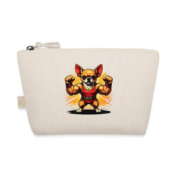 Combative Chihuahua Dog Muscle Hero - Organic Pouch - nature - Front