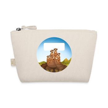 School stickers round meerkat family on rocks - Organic Pouch - nature - Front