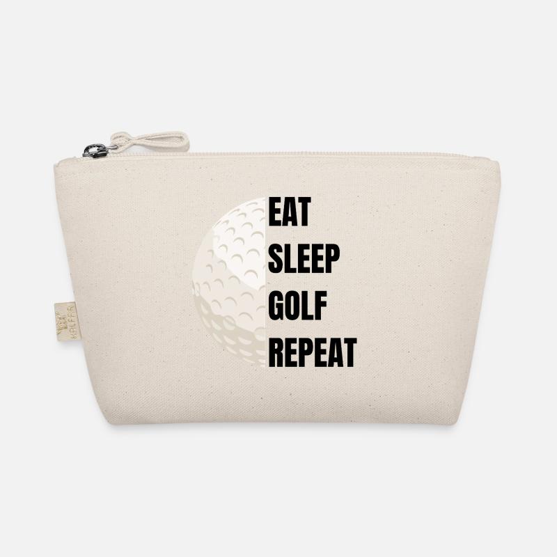 Eat Sleep Golf Repeat – Golfslogan Bio-Täschchen