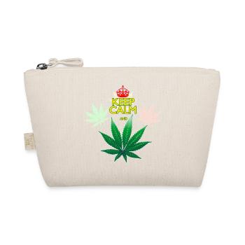 Keep Calm und Cannabis Leaf - Bio-Täschchen - Natur - Vorne