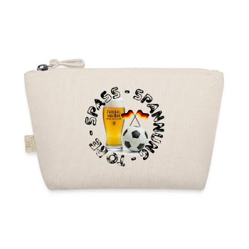 Fußball und Bier – Darum sind wir hier! Fan Shirt - Bio-Täschchen - Natur - Vorne