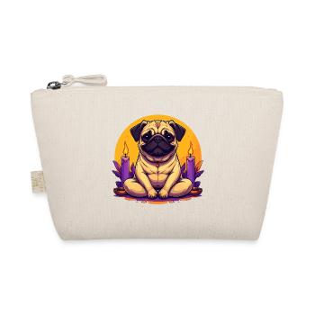Pug Dog Yoga Illustration - Organic Pouch - nature - Front