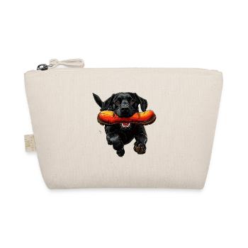 Dog with Hot Dog – Cartoon Style - Organic Pouch - nature - Front