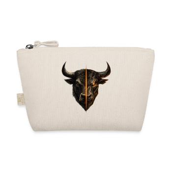 Cyber Bull Split Face Emblem - Organic Pouch - nature - Front
