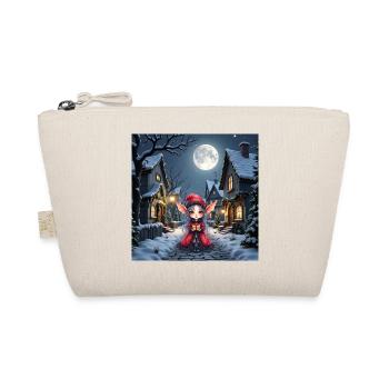 Lunarer Weihnachtself mit Geschenk - Bio-Täschchen - Natur - Vorne