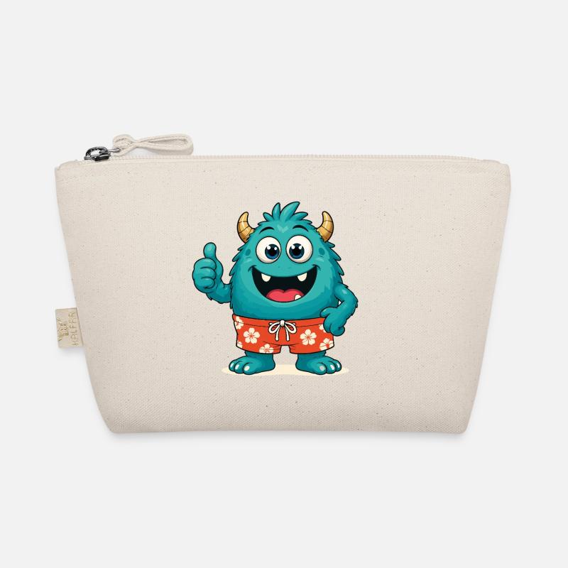 Monster mit Badehose Bio-Täschchen