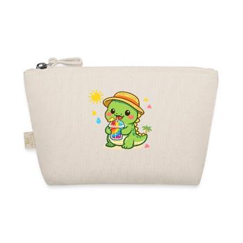Sunny dinosaur with iced drink - Organic Pouch - nature - Front